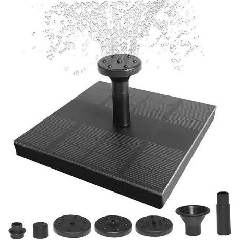 4,3-Zoll-Solarbrunnen, 1,4-W-Wasserpumpe mit 6 Düsen – Schwimmpumpe für Vogeltränken, Gärten, Teiche und Pooldekoration (1/5)