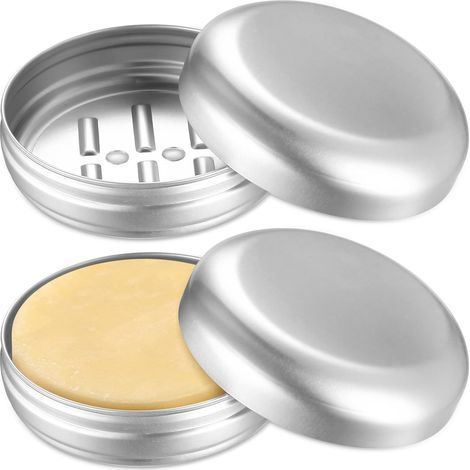 Seifenschalen, Aluminium, auslaufsicher, 100 ml, mit Abfluss, für Reisen, Badezimmer (1/5)