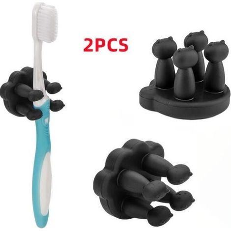 (Schwarzer) Zahnbürstenhalter – Material unbekannt – Silikon – Schwarz – 4,1 x 3,2 cm – Badezimmeraccessoires (1/4)