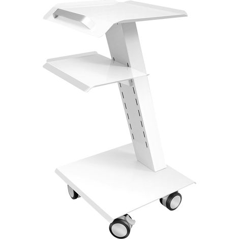 Carro con ruedas para dispositivos médicos, carros portátiles, mesa de centro con ruedas, carro para dentista, carro dental, carro blanco de 3 niveles (1/5)