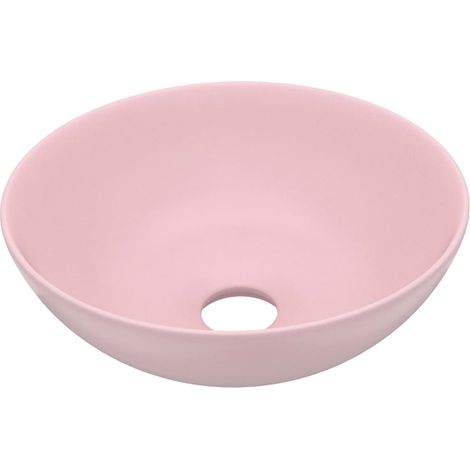 Lavandino rotondo per bagno lavabo da appoggio lavabo per WC lavello da cucina lavabo per sala trucco ceramica per interni 28 cm rosa opaco 020002719