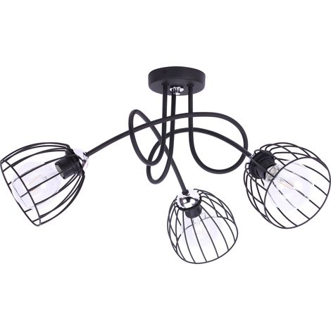 Suspension de plafond de type loft en fil chromé, LED E27 (1/5)