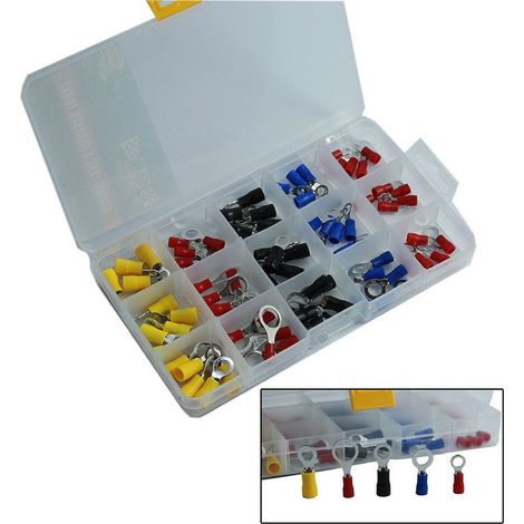 Trade Shop - Juego 75 Conectores Redondos Terminales Eléctricos Preaislados 75 Unid. -