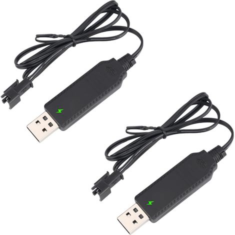 2 Pièces Chargeur pour Pistolet à Bulles, Câble USB 3,7V SM-2P avec Voyant Lumineux Compatible avec Bazooka Bubble Mitrailleuse et Bunch O Bubbles (1/5)
