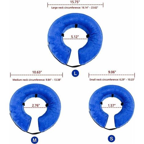 Housse de protection gonflable pour animaux de compagnie - Collier de protection lavable pour petits chiens et chats - Collier doux avec boucle réglable - M (1/4)