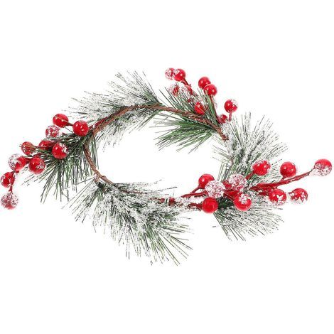 Weihnachtskranz mit Kerzenringen, verschiedene Farben, ideal für die Feiertage. (1/5)