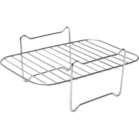 1 pièce pour friteuse à air double panier, grille multicouche en acier inoxydable 304, grille de déshydratation - monocouche, argentée, taille unique. (1/5)