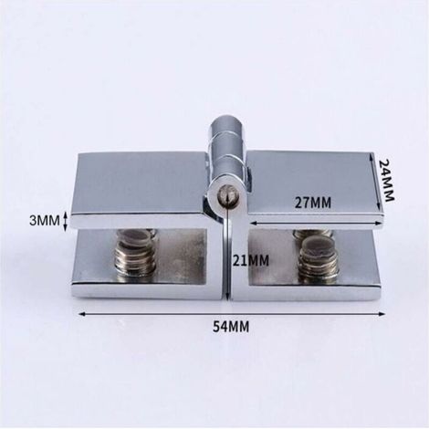 2 PCS 180 degrés clip de porte en verre charnière sans verre de perçage à charnière en verre pour épaisseur de verre 5mm - 8mm (1/5)