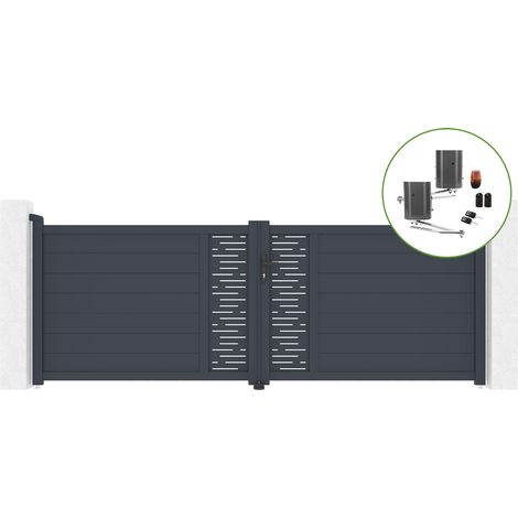 Drehtor 4m ARLBERG H.120cm Aluminium + BUNKER B500 Motorisierung (1/5)
