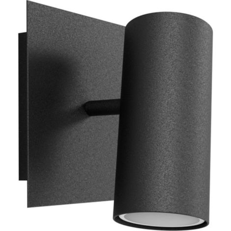 Applique moderno lampadari bartalini olocaro 1 gu10 led orientabile metallo, finitura metallo nero