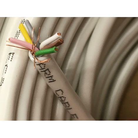 Micro tek 100mt cable de alarma blindado 6x0.22 pvc color blanco ax20602200