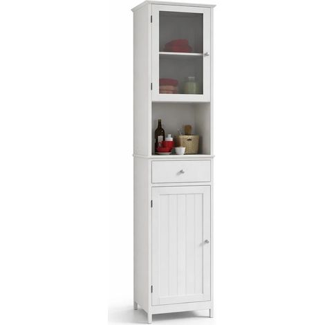 Colonne de salle de bain en MDF blanc 180 x 37 x 30 cm (1/4)
