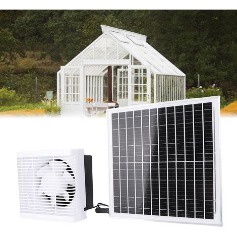 Kit de ventilación solar: kit de ventilador extractor con panel solar de 6 pulgadas y 20 W para cocina, baño, invernaderos, cobertizos y establos.