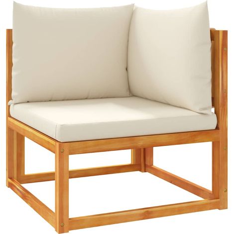 Canapé d'angle de jardin  Divan de jardin avec coussins en bois d'acacia et corde (1/5)
