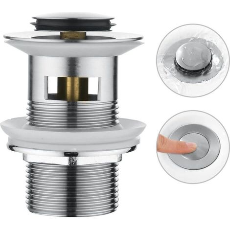 YMYNY Bonde de Lavabo avec Trop-Plein, Vidage Lavabo Pop-up, Bonde de Vidage Universelle, Acier Inoxydable (1/5)
