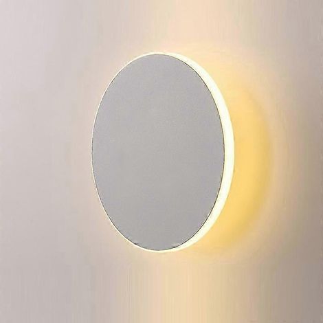 Applique murale LED ronde moderne avec interrupteur tactile, idéale pour le salon ou la chambre. Couleur : blanc, 13 cm. (1/5)