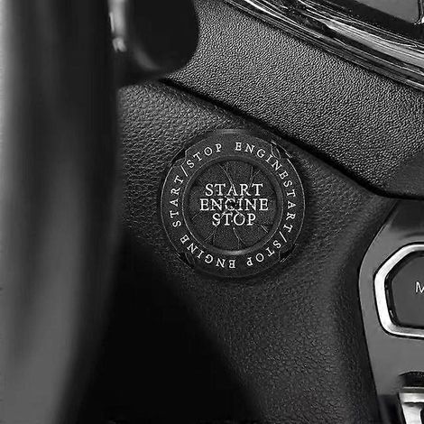 Cache-bouton de démarrage/arrêt moteur de voiture/moto, capuchon de protection rotatif à lame, autocollant décoratif intérieur (1/5)