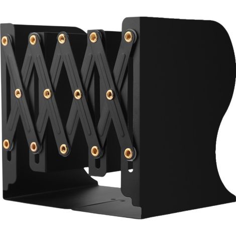 Support réglable métal noir extensible jusqu’à 41 cm, anti-dérapant pour livres, CD et classeurs (1/5)