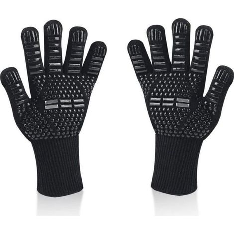 Gants de barbecue résistants à la chaleur - ZOR® - 800 °C - Antidérapants - Ignifuges - Silicone - Protection avant-bras (1/5)