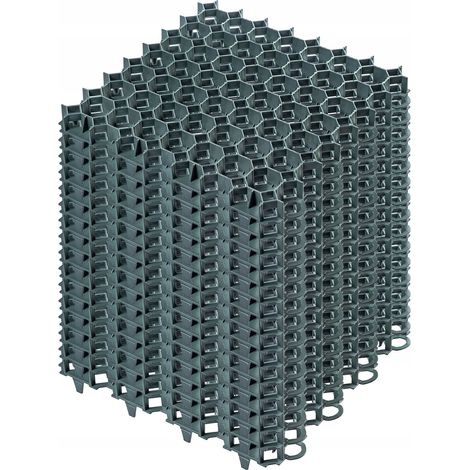 KADAX Dalles Stabilisatrices en Plastique 50 cm, Stabilisateurs de Gravier, Dalles à Engazonner pour Jardins, Grilles de Gazon (Vert, Lot de 16)