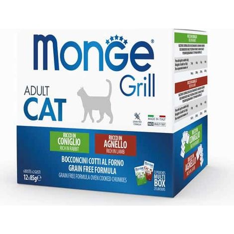 Monge Cat Grill Adult MIX Coniglio/Agnello 12x85g (1/2)