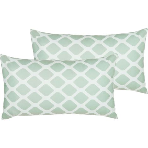 Gartenkissen 2er Set KALAMOS Geometrisches Muster 40 x 70 cm Mintgrün