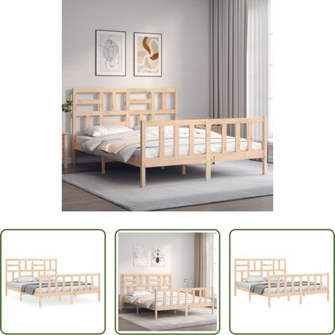 Matelas -  Cadre de lit sans matelas 160x200 cm bois massif de pin (1/5)