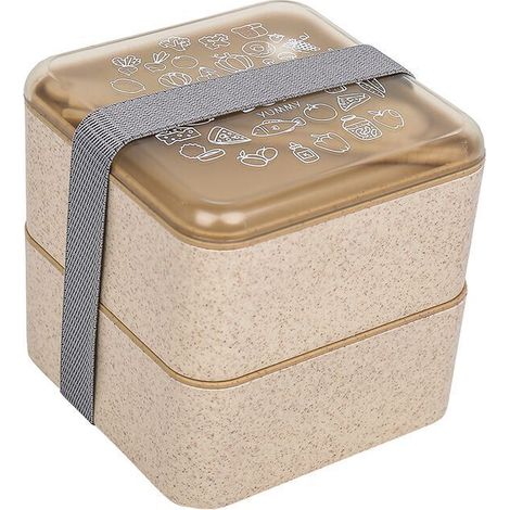 MINKUROW Bento-Box 1,4 l, BPA-frei, mit wiederverwendbarem Besteck, japanische Lunchbox für Mikrowelle, Gefrierschrank, spülmaschinenfest, Bento-Box für Kinder und Erwachsene (Haferflockenfarbe) (1/5)