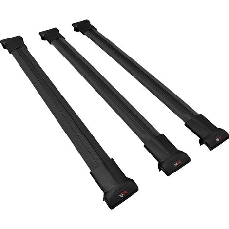 Compatible avec Toyota Land Cruiser Prado (J150) 2010-2023 FLY Modèle Barres de Toit Railing Porte-Bagages de Voiture Aluminium Noir 3 Barres (1/5)
