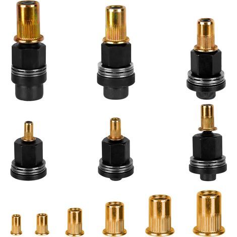 66 Stück Gewindenietmuttern, Handnietwerkzeug-Adapter, Nietzange M3, M4, M5, M6, M8, M10, manuelle Nietzange, Gewindeeinsatz aus Metall (1/5)