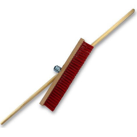 Balais rateau cantonnier 60 cm PVC rouge Douille plastique Ø 27 mm - A l'unité - 60 cm - Avec manche