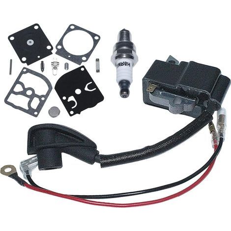 Kit bobine d'allumage compatible avec taille-haies HS81, HS81R, HS81T, HS86, HS86R et HS86T, remplace 4237400 1302. (1/5)