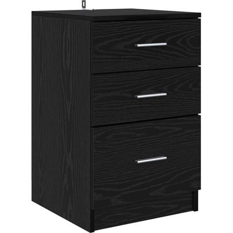 Maison Exclusive - Armadio da Notte Rovere Nero 40 x 40 x 63 cm Legno multistrato