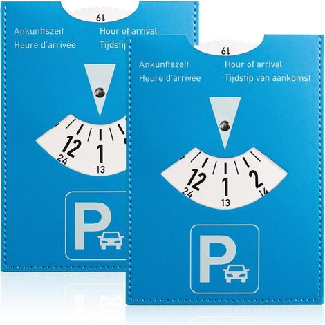 Parkscheibe 11x15cm Kunstleder Blau, 2 Stück, für Auto & Wohnmobil (1/5)