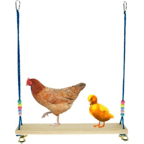 Hamac suspendu pour oiseaux, grand support en bois avec crochet métallique pour oiseaux moyens/grands (1/4)