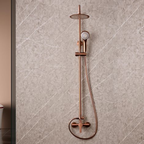 IMEX - columna ducha monomando con grifo oro rosa
