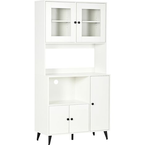Buffet haut armoire de cuisine REMY blanc et noir