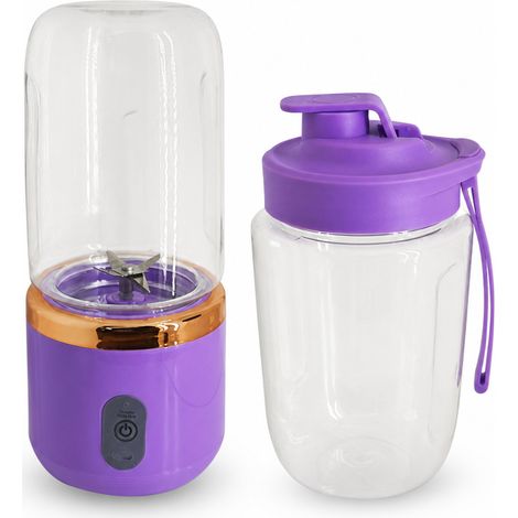 Blender Portable Rechargeable Violet avec 2 Gobelets pour Jus et Smoothies (1/5)