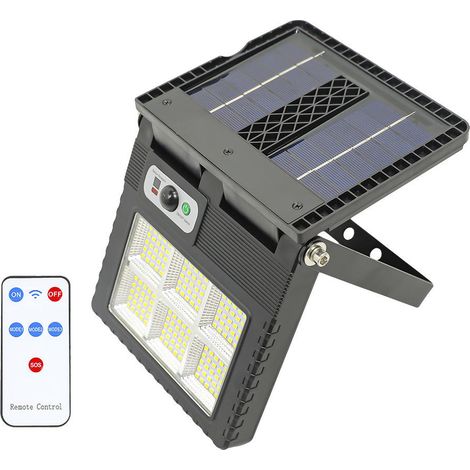 Lampe solaire d'extérieur avec capteur et télécommande pour jardin, résistante à l'eau et aux interférences humaines