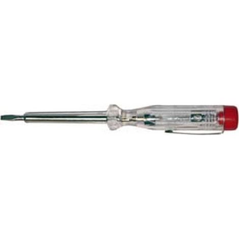 Detector de tensión para 120-250 voltios, con asa en plástico y clip metálico, Ancho de la hoja : 3,5 mm, Espesor de la hoja 0,5 mm