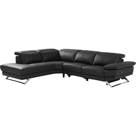 Divano relax elettrico in Pelle di vacchetta Nero - Angolo a sinistra - PUNO II (1/5)