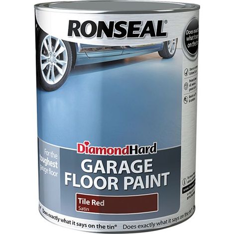 Ronseal 35764 Diamond Hard Garage Floor Paint Tile Red 5 litre RSLDHGFPTR5L