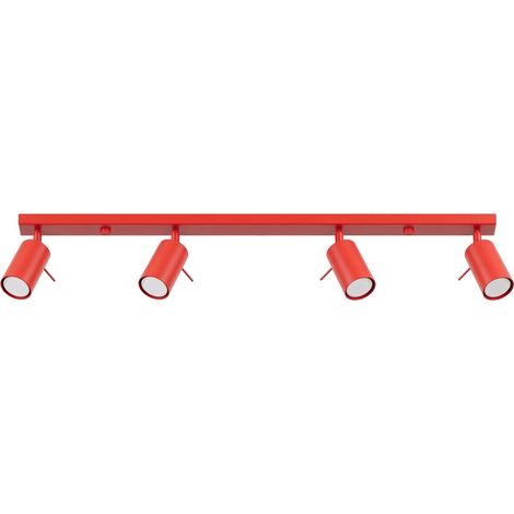 Plafoniere RING rosso 80x16x6cm Acciaio Sollux (1/5)