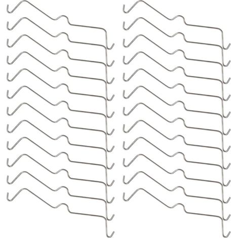 en Acier Inoxydable Argenté pour Panneau Perforé 60 Crochets 60 Pièces, Fixation Sécurisée Forte Capacité de Charge, pour Atelier et Garage (1/5)
