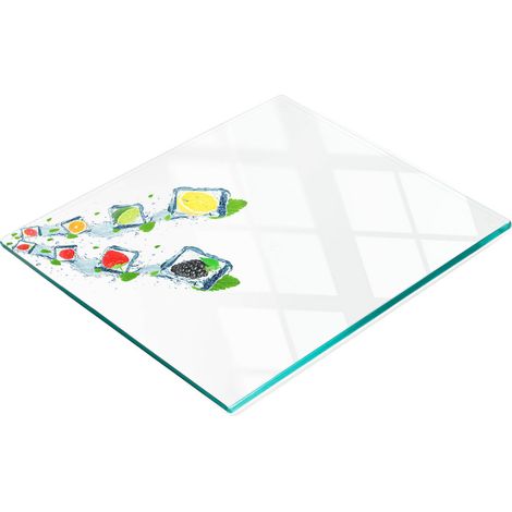 Tablero de vidrio decorativo multifuncional para frutas troceadas, 60x52 cm