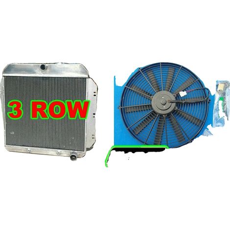 Radiador de aluminio, 3 filas, refrigeración de alta eficiencia, radiador y ventilador. (1/2)