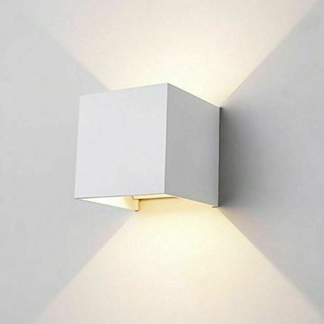 12W Lampada COB LED Cubo Applique Parete 220V Luce Biemissione nera o bianca 100lm/W Regolabile IP65 Naturale - Bianco