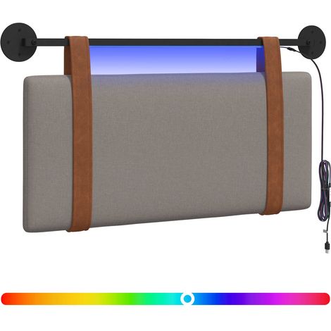 Maison Exclusive - Testiera sospesa Con luce LED Tortora PU Antico (1/5)