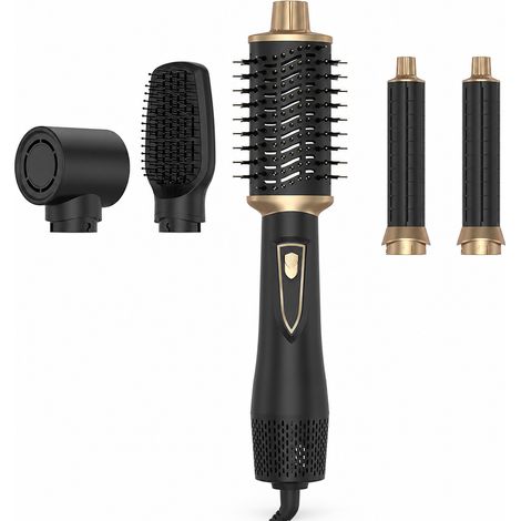 Brosse soufflante 5-en-1, boucleur, lisseur et sèche-cheveux multifonction, noire, 110 V US (1/5)