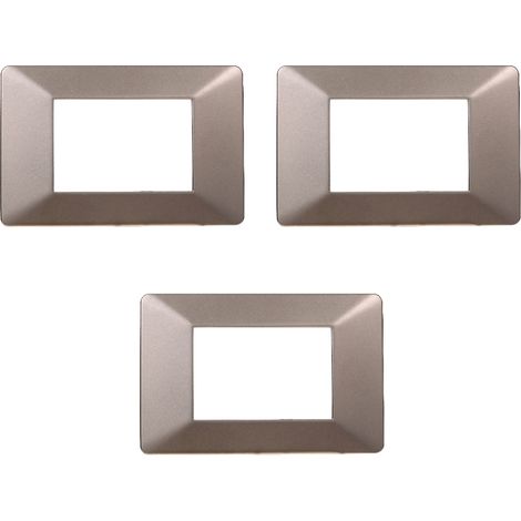 gloca Placche Plastica Compatibili Plana (3 Pezzi Acciaio bronzato, 3 Posti) (1/4)